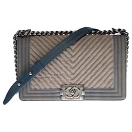 Chanel-Superb Chanel Boy with flap in Blue Jean-Blue
