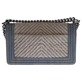 Chanel-Superb Chanel Boy with flap in Blue Jean-Blue