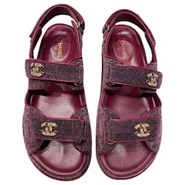Chanel Sandals Dark red