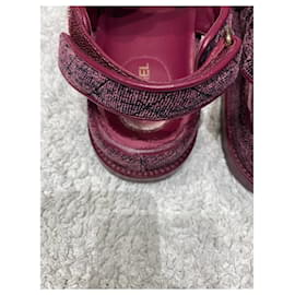 Chanel-Sandals-Dark red