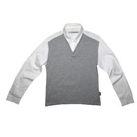 Givenchy-CAMISA GIVENCHY MASCULINA-Branco,Cinza