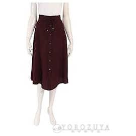 Hermès-[Used]  HERMES Hermes HERMES Hermes long skirt H820302D94C34 Silk Bordeaux Serie Spring / Summer 2018-Dark red