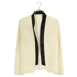 [Used]  Balmain / BALMAIN　 Size: 44 Collar switching tailored jacket (white x black) [BS99] [Men] [102112] Black White