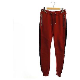 [Gebraucht] Balmain Jogginghose Jogger Side Chapter Biker Drost Back Brushed S Rot Rot Schwarz / ES ■ OS Herren Schwarz Rot