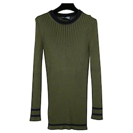 Prada-Prada SS14 Skinny Rib Sweater-Olive green