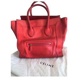 Bolsa Céline em couro vermelho Vermelho