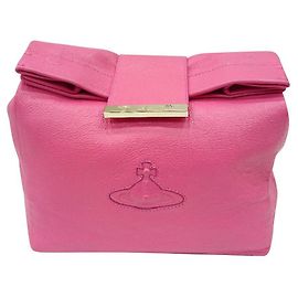 Vivienne Westwood Papiertasche aus Leder / mit Beutel / mit Etikett / Clutch / Leder / PNK / einfarbig Pink