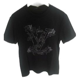 Camiseta Louis Vuitton com bordado floral Branco Azul