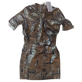 Robe Isabel Marant Pour H&M en soie dorée Multicolore Doré