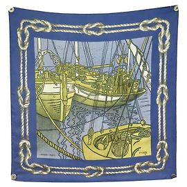 Hermès HERMES BELLE ETOILE SCIARPA PIERRE PERON CARRE 90 SETA SCIARPA IN SETA BLU Blu