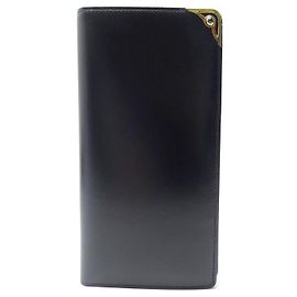 NEW MUST DE CARTIER WALLET IN BLACK LEATHER + BOX WALLET CARD HOLDER Black