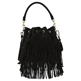 Saint Laurent-Saint Laurent Emmanuelle Fringe Shoulder Bag-Black