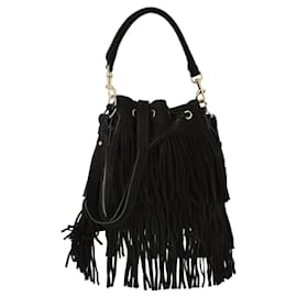 Saint Laurent-Saint Laurent Emmanuelle Fringe Shoulder Bag-Black