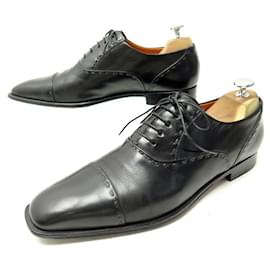 Santoni-SANTONI SHOES 6140 Richelieu 6.5 IT 41.5 FR EN LEATHER BLACK LEATHER SHOES-Black