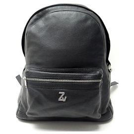NEW ZADIG & VOLTAIRE ZV INITIAL JORDAN WKAB BACKPACK2004H BLACK LEATHER BAG Black