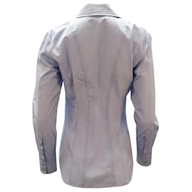 Sportmax-Sportmax Markus Long Sleeve Shirt in Blue Cotton-Black
