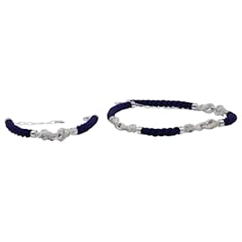 Swarovski-Swarovski Nice colar e pulseira com nó em cristal azul marinho-Azul,Azul marinho