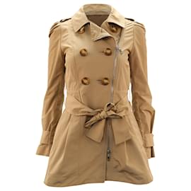 Moncler-Trench Moncler in Poliestere Beige-Beige