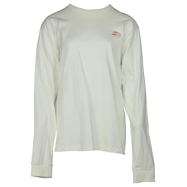 Autre Marque-Acne Studios Langarm-T-Shirt aus cremefarbener Baumwolle-Weiß