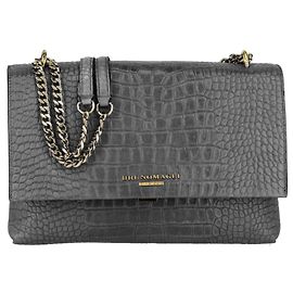 Bruno Magli Croc-Embossed Chain Shoulder Bag Grey