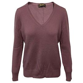 Pull Col V Loro Piana en Cachemire Violet Violet