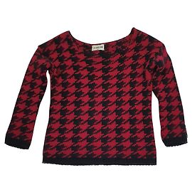Autre Marque Rich & Royal Hahnentritt Pullover Rot Schwarz Schwarz Rot