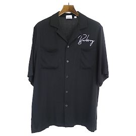 Thomas Burberry [Gebraucht] BURBERRY 20SS Randall Hemd Schwarz Rayon Hemd Schwarz M Herren Schwarz