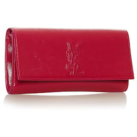 Yves Saint Laurent-Pochette YSL en cuir verni rouge Belle De Jour-Rouge