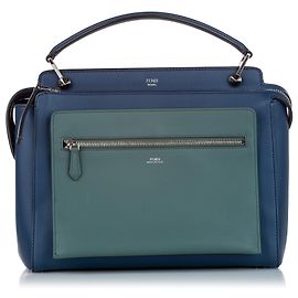 Fendi Blue DotCom Ledertasche Blau Marineblau