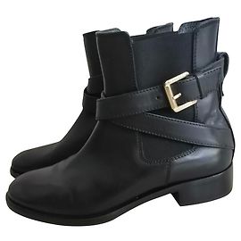 Dsquared2 Leather Ankle Boots Black 36 Black