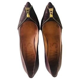 Hobbs-NW3 Chaussures zippées bordeaux-Autre,Bijouterie dorée