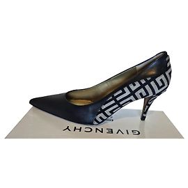 Givenchy Pumps Schwarz Grau Leder und Canvas Schwarz