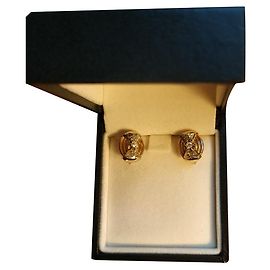 inconnue Orecchini ovali in oro giallo e bianco con diamante D'oro