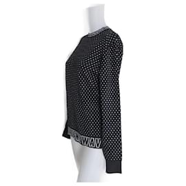 Dior-[Used]  DIOR HOMME Dior Homme Knit Super Good Condition DIOR HOMME Dior Homme Knit 733M632ZT649 66% wool 34% Polyester Black Long Sleeve Tops Dot Pattern Notation Size XS [Genuine Guarantee]-Black