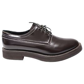Brunello Cucinelli Lace-Up Oxfords Shoes in Black Patent Leather Black