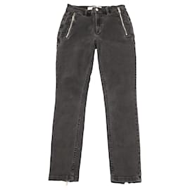 Marc Jacobs-Marc Jacobs Skinny Jeans mit Metallreißverschluss aus schwarzer Baumwolle-Schwarz