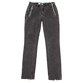 Marc Jacobs-Marc Jacobs Skinny Jeans with Metal Zipper in Black Cotton-Black