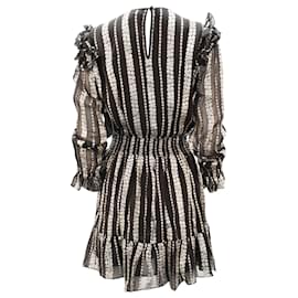 Michael Kors-Michael Kors Ruffled Metallic Jacquard Mini Dress in Black Viscose-Black