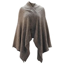 Poncho de punto de algodón gris de Maison Martin Margiela Gris