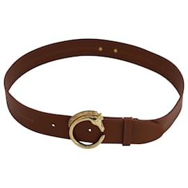 Chloé-Cinturón con hebilla de caballo Chloé en cuero marrón-Castaño