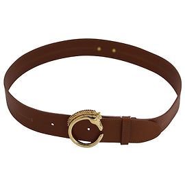 Cinto com fivela de cavalo Chloé em couro marrom Marrom