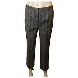 Cacharel herringbone wool trousers Black White