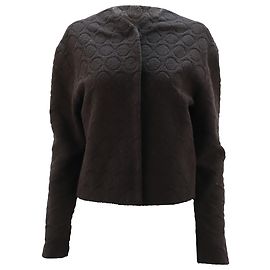 Giacca Marc Jacobs Senza Colletto in Lana Nera Nero