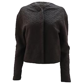 Marc Jacobs-Marc Jacobs Collarless Jacket in Black Wool-Black