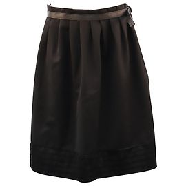 Saia plissada com cinto Viktor & Rolf em lã preta Preto