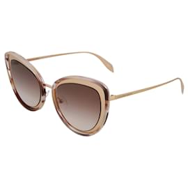 Alexander Mcqueen-Cat-Eye Frame Acetate Sunglasses-Pink