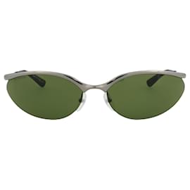 Balenciaga-Óculos de sol de metal com armação de olho de gato-Prata,Metálico