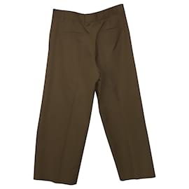 Prada-Pantaloni Prada Khaki in cotone marrone-Marrone