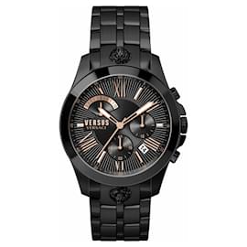 Autre Marque-Versus Versace Chrono Lion Bracelet Watch-Black