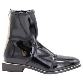 Fendi Fframe Square Toe Ankle Boots in Black Nylon Black
